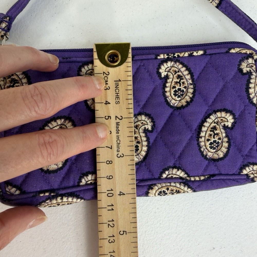 Vera Bradley Simply Violet Wristlet Wallet Purple Floral Paisley Zip ID Card - Picture 13 of 14